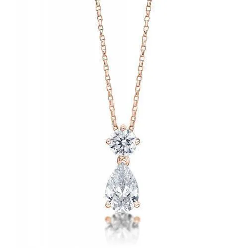 Fancy pendant with 1.79 carats* of diamond simulants in 10 carat rose gold